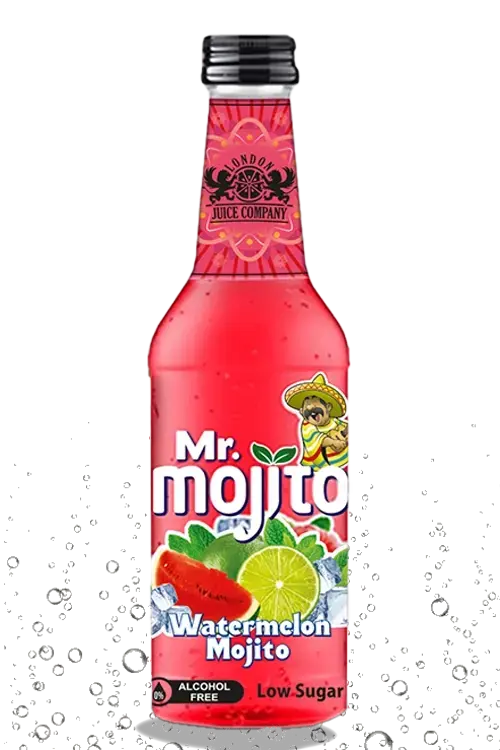 "Mr. Mojito Watermelon Mojito 275ml glass bottle alcohol-free refreshing drink"